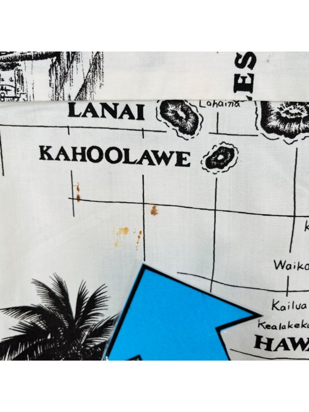 Hawiian Island Button Down Mens Short Sleeve Shirt Size XL Map - Picture 8 of 12